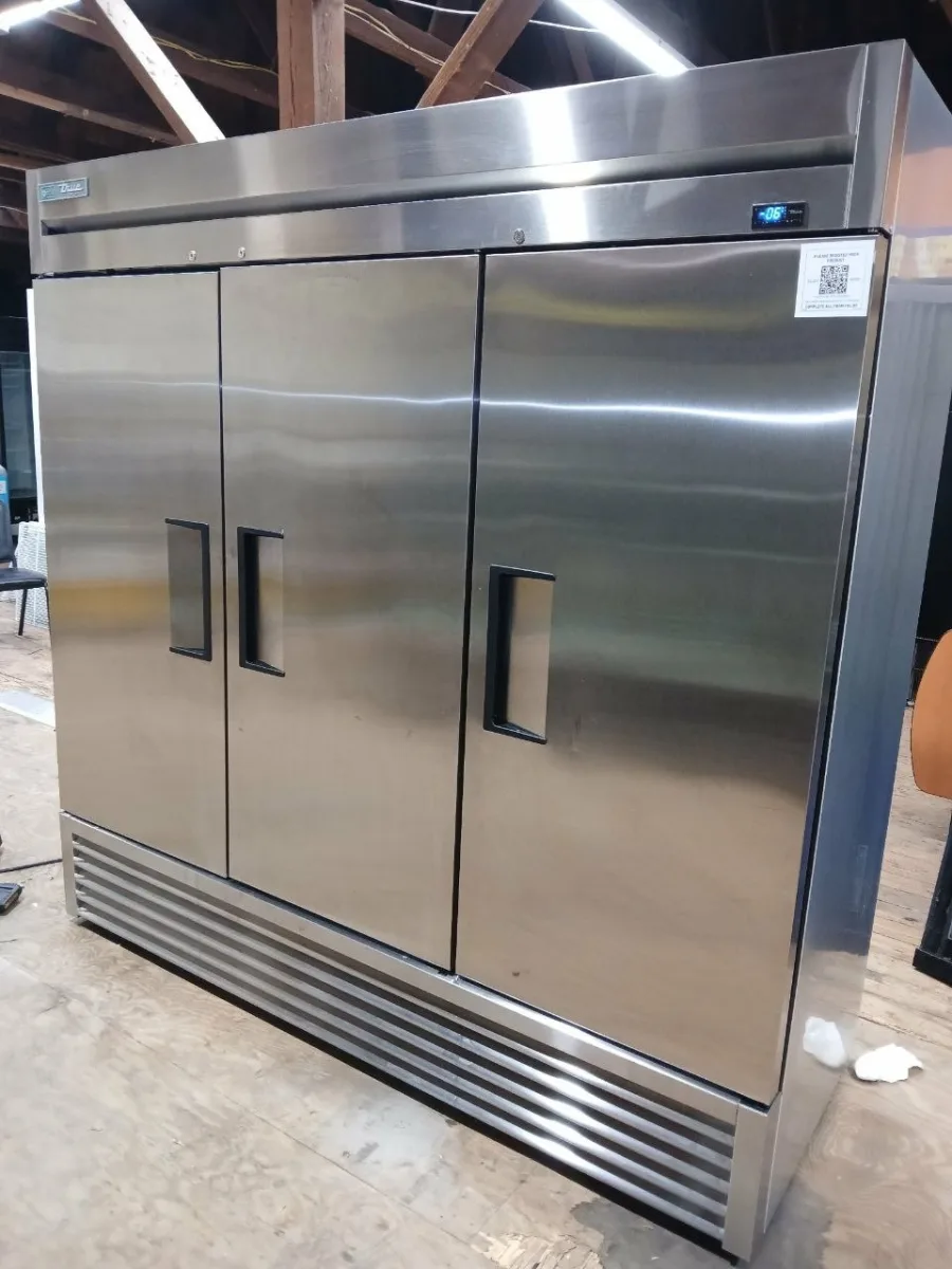 True three-door stainless reach-in refrigerator